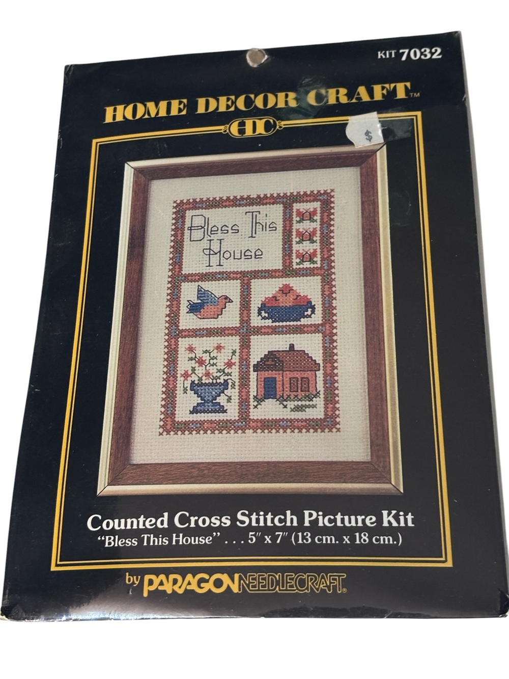 Vintage Paragon Needlecraft Bless This House Counted Cross Stitch Kit 7032, 5x7
